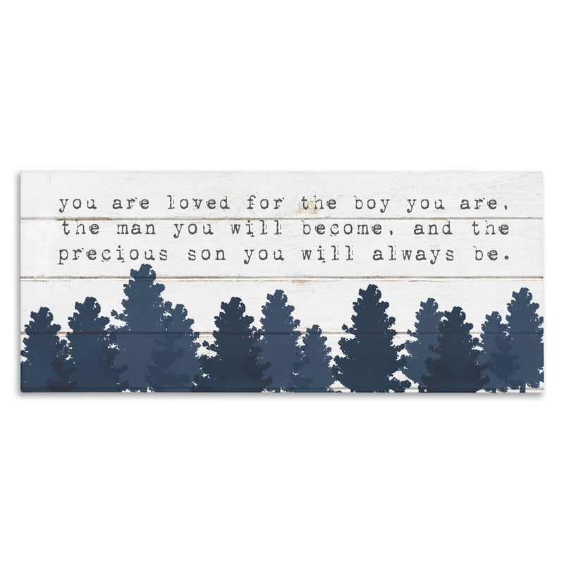 Stupell Industries Precious Son You Are Phrase, Designed By Daphne Polselli, 24 x 10, Canvas Wall Art - Image 1